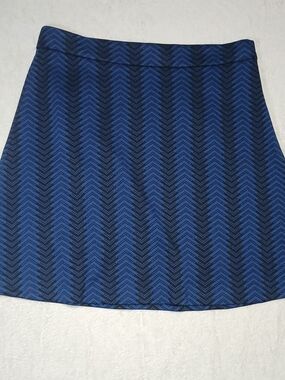 Ann Taylor Blue Chevron Women's Mini Skirt Size 10